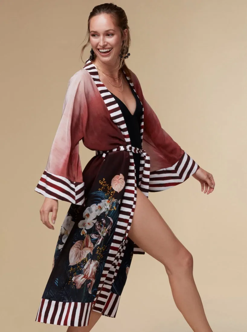 Olivia Silk Kimono Robe