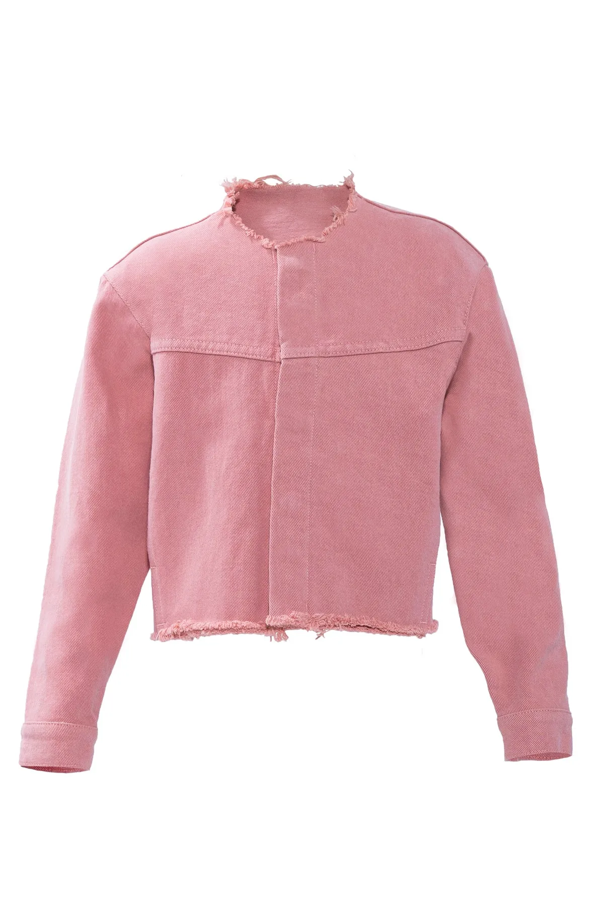 PINK COLLARLESS JACKET