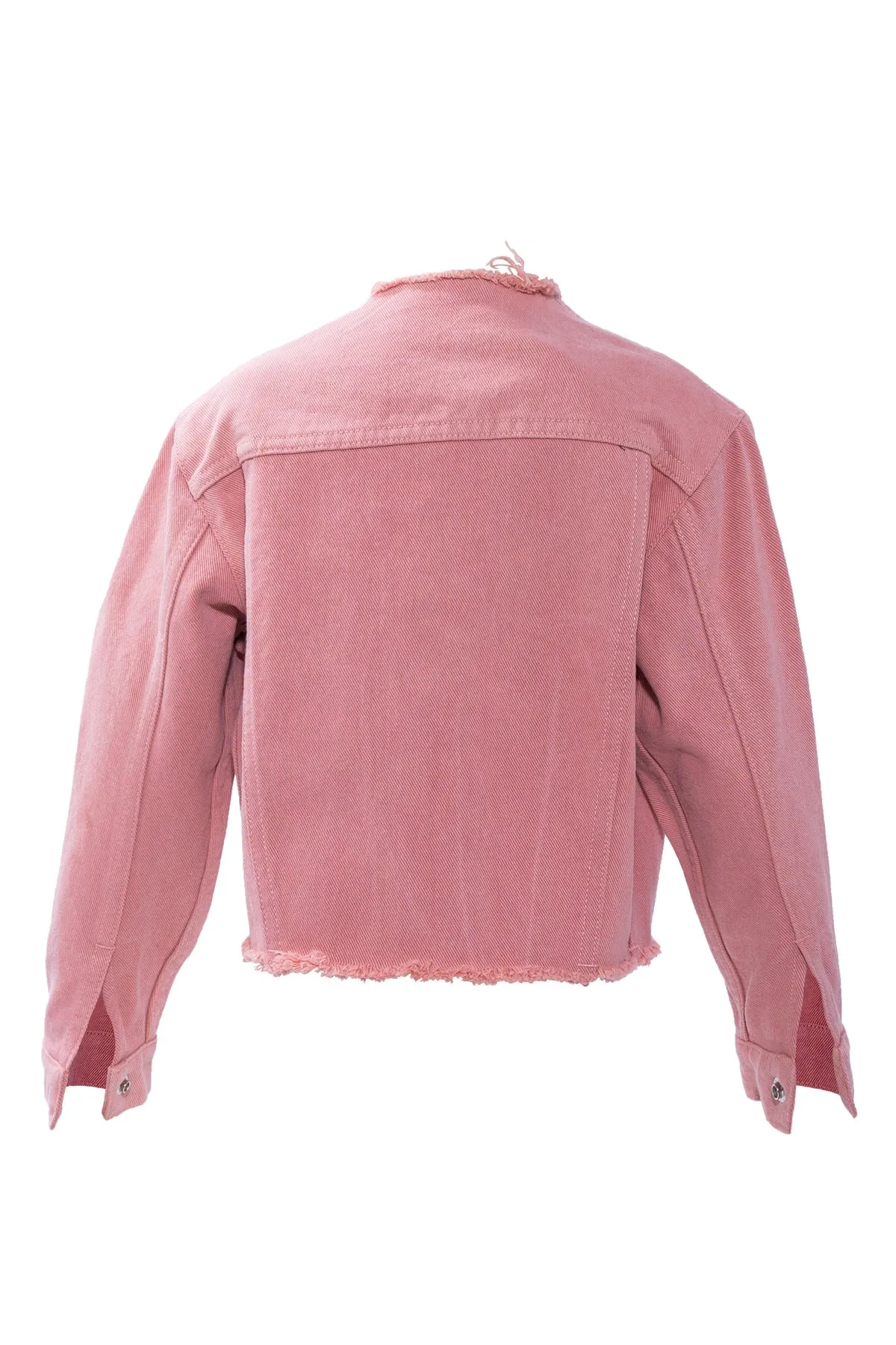 PINK COLLARLESS JACKET