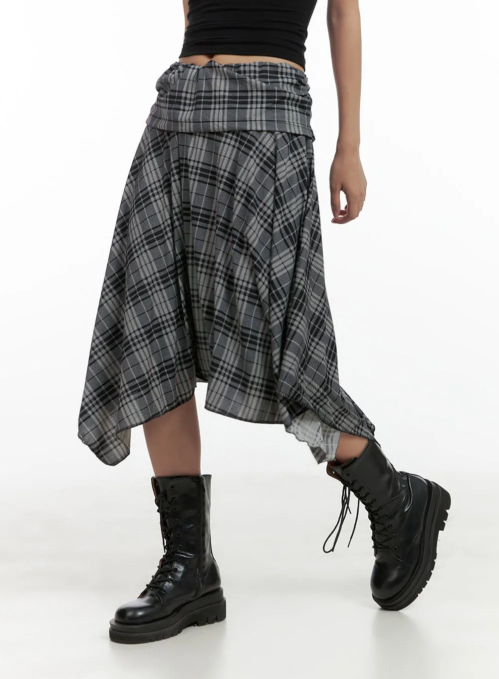 Plaid Chic Midi Skirt CL418