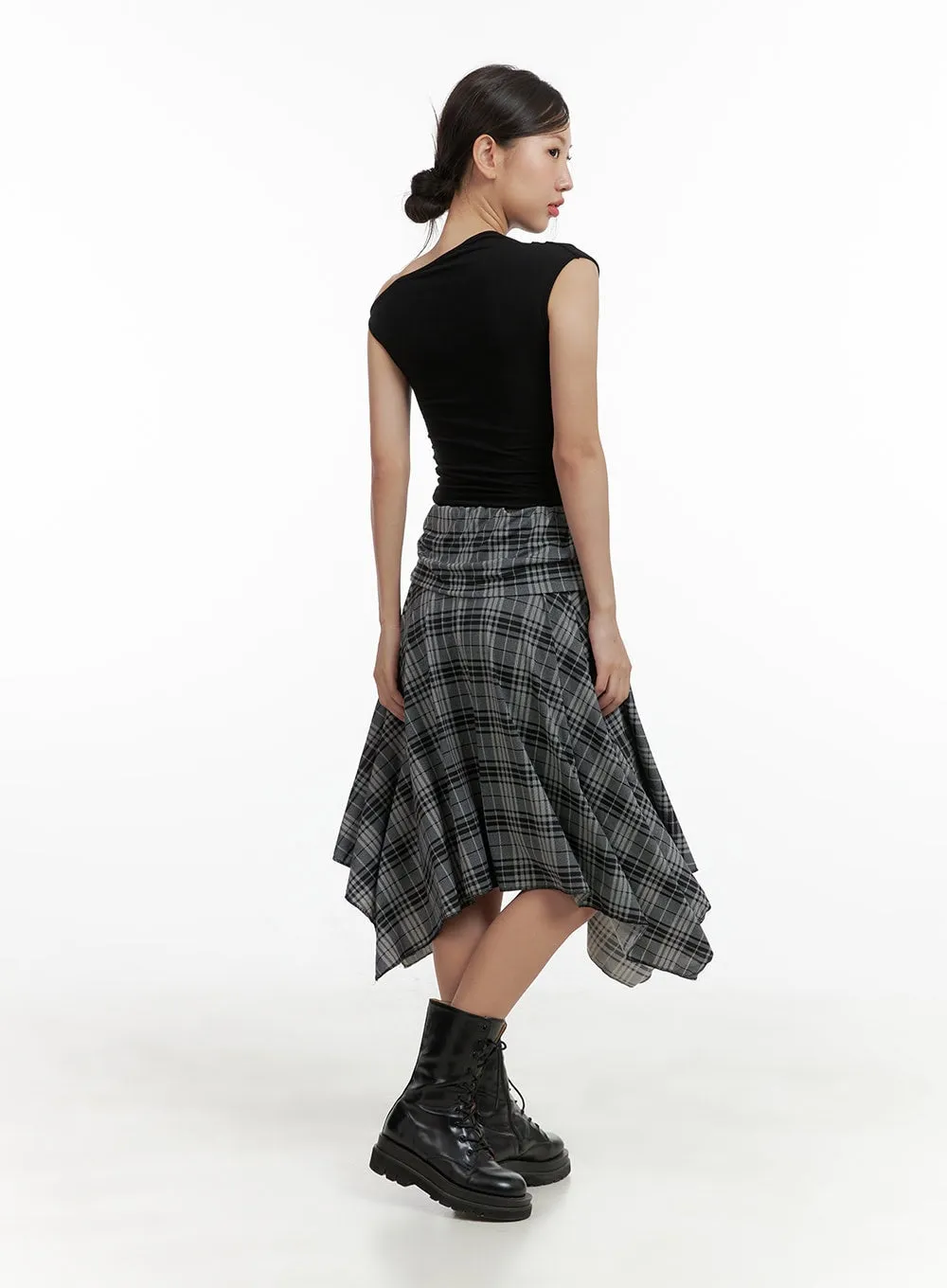 Plaid Chic Midi Skirt CL418