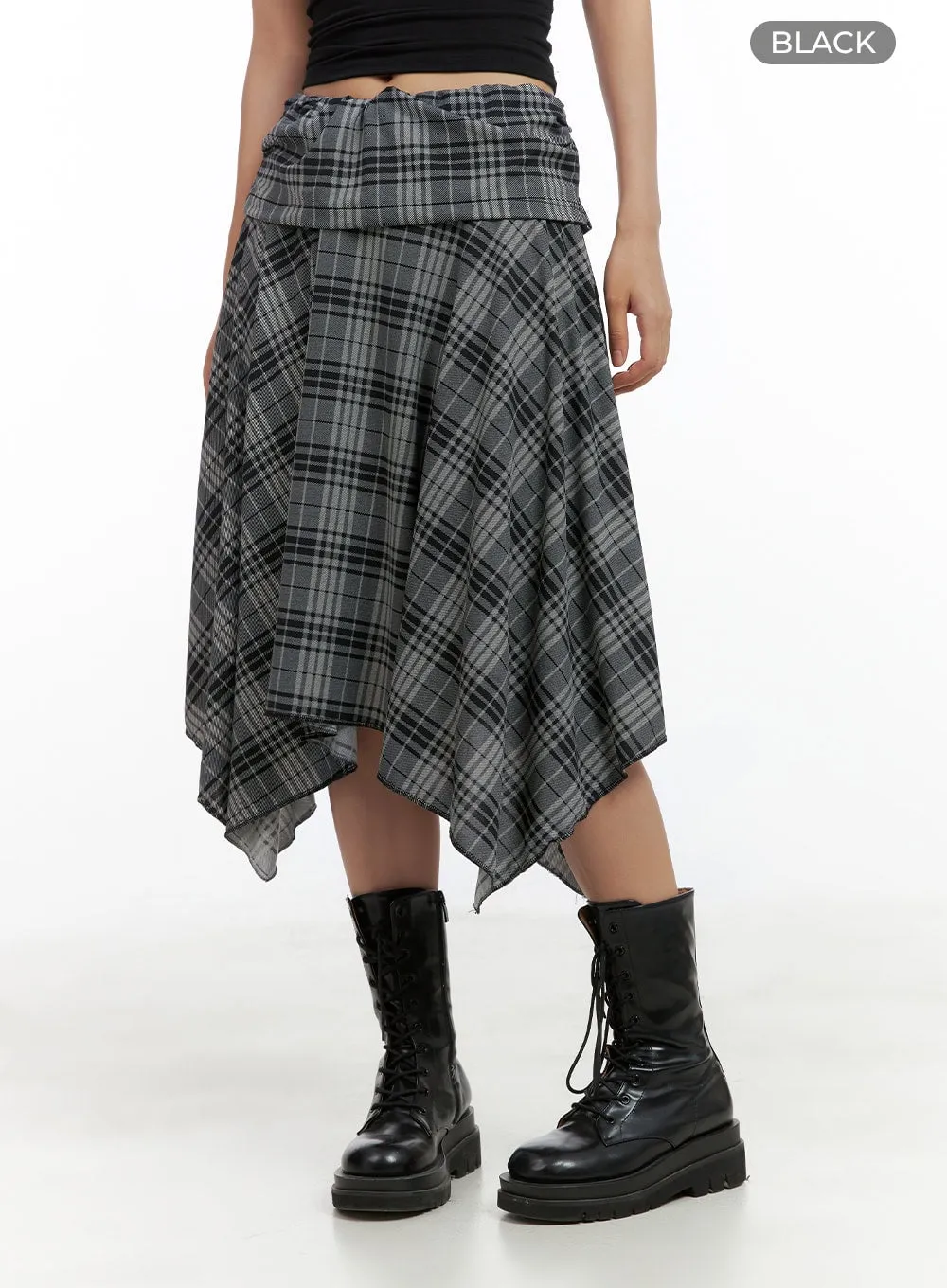 Plaid Chic Midi Skirt CL418