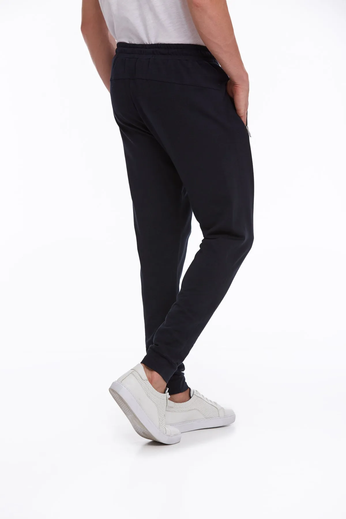 Regular Fit Cotton Blend Navy Sweatpants