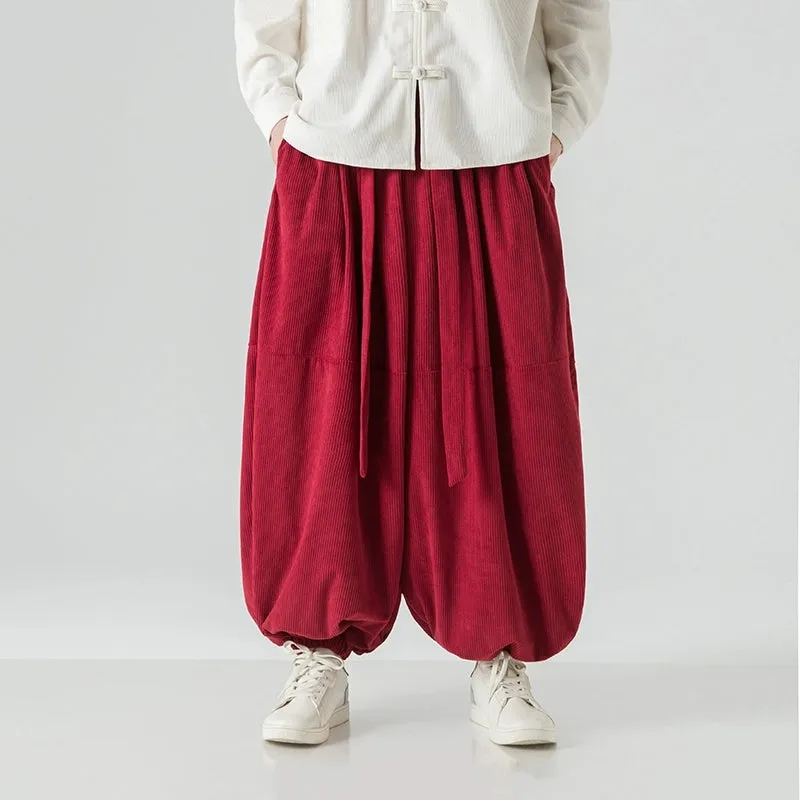 Retro Corduroy Harem Pants