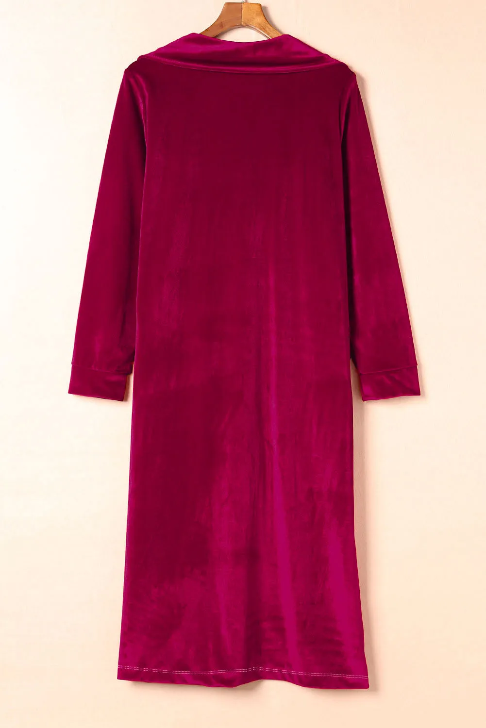 Retro Velvet Long Sleeve Pocket Coat