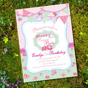 Shabby Chic Princess Birthday Party Invitation