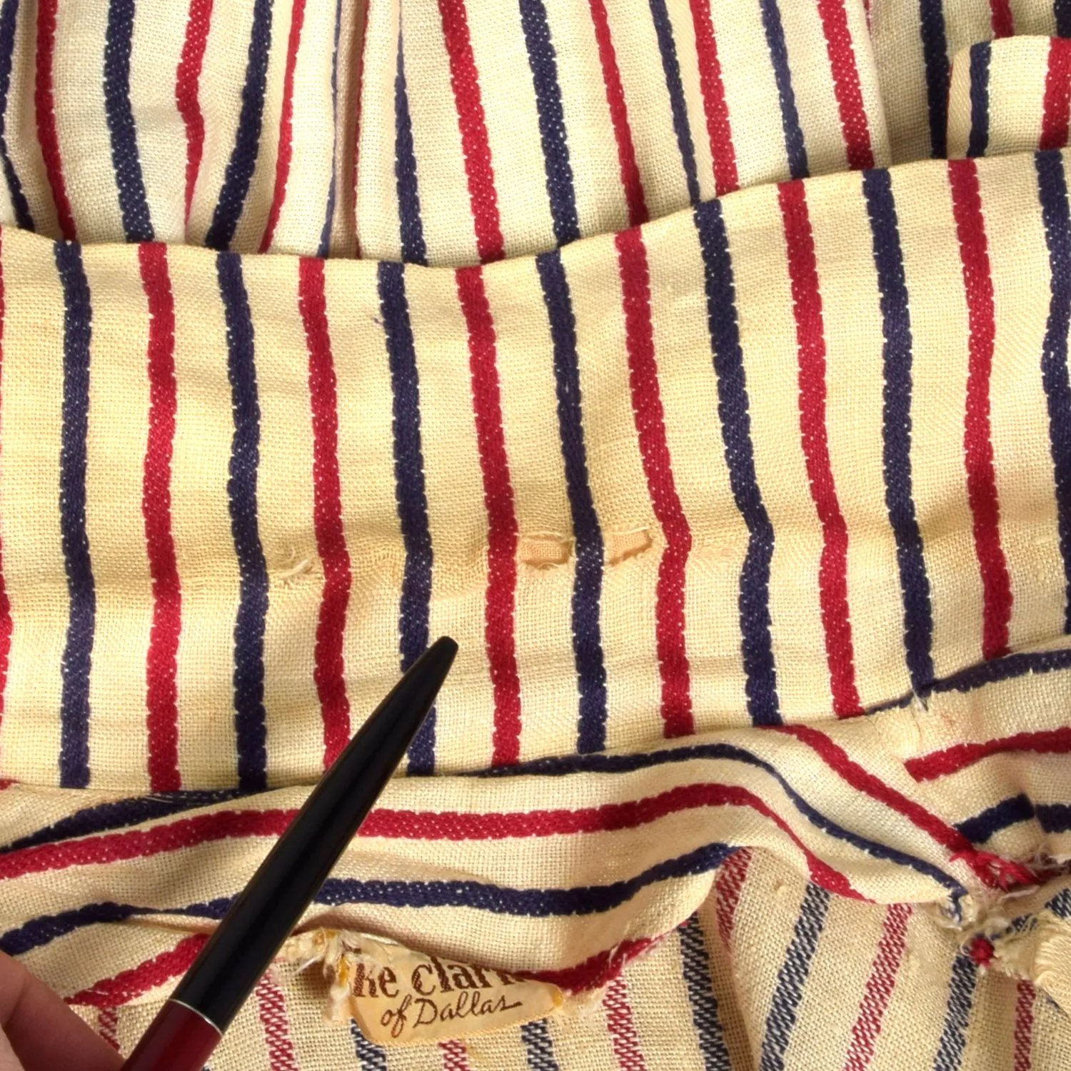 Small 1940s Striped Wrap Dress