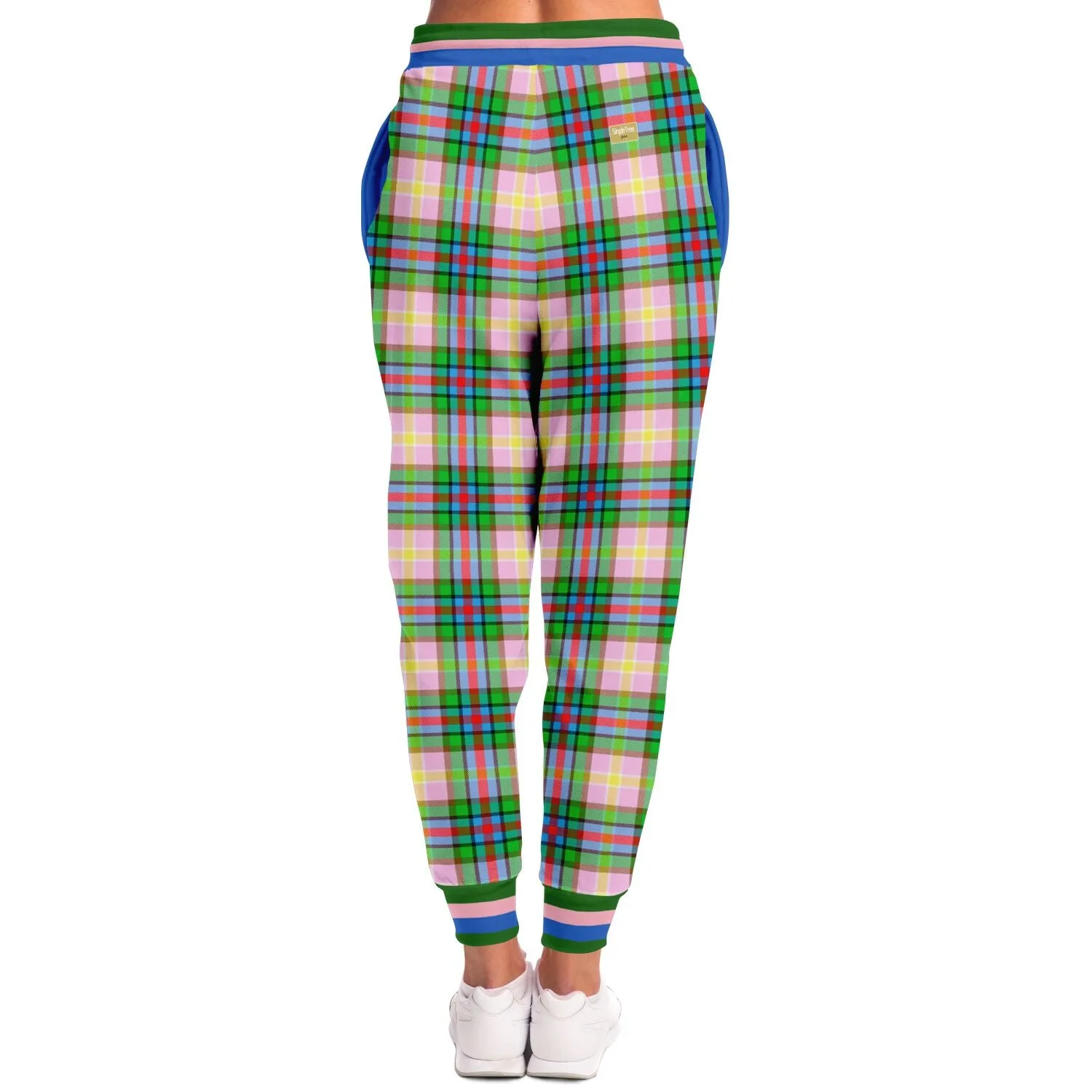 THS 76 Pink Collegiate Tartan Plaid Eco-Poly Unisex Joggers