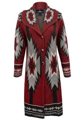 Time of the West Southwestern Sweater Coat - Red