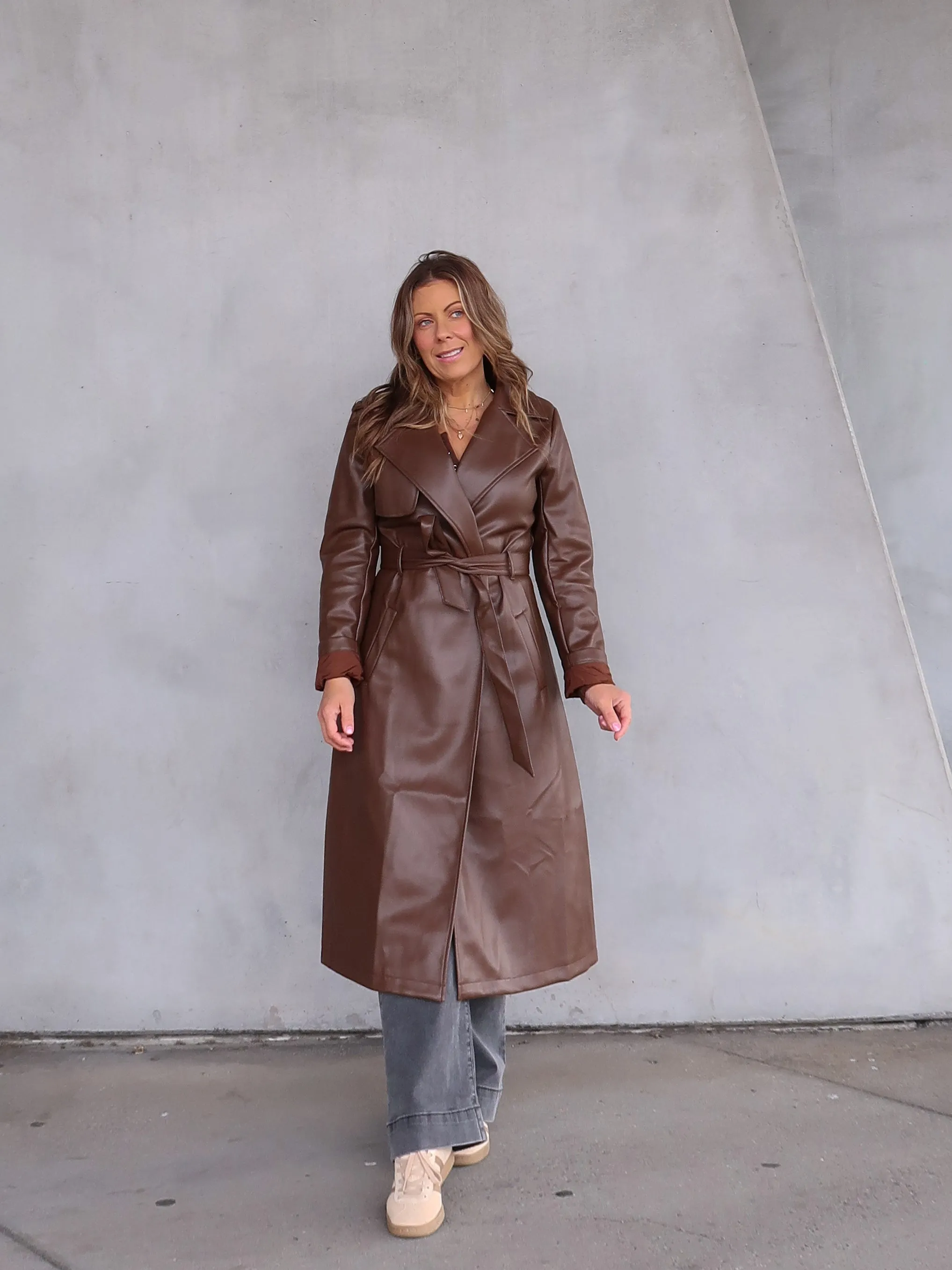 Tyra Trench Coat - Chocolate