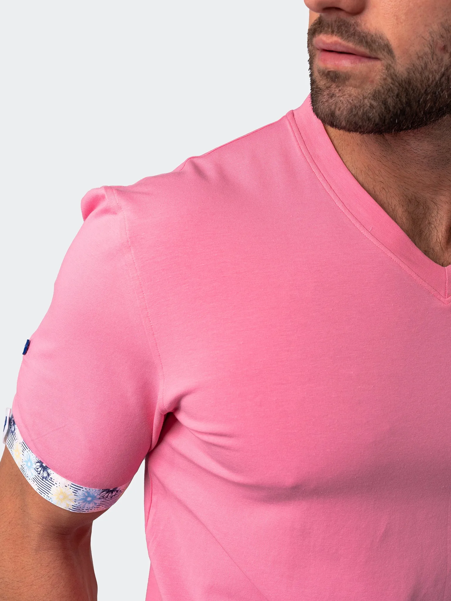 V-Neck Vivaldisolidflower Pink