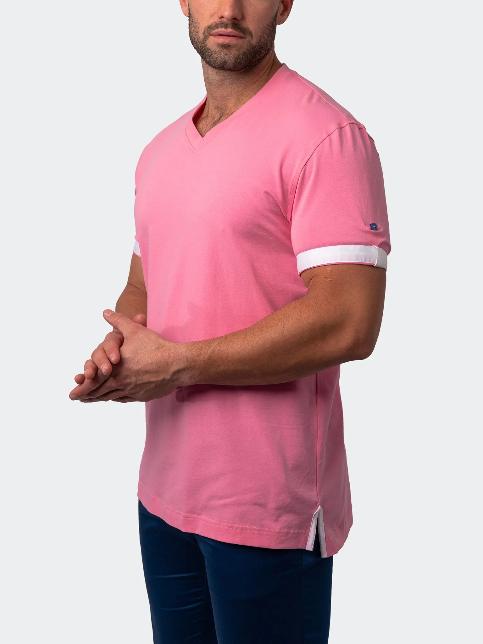 V-Neck Vivaldisolidflower Pink