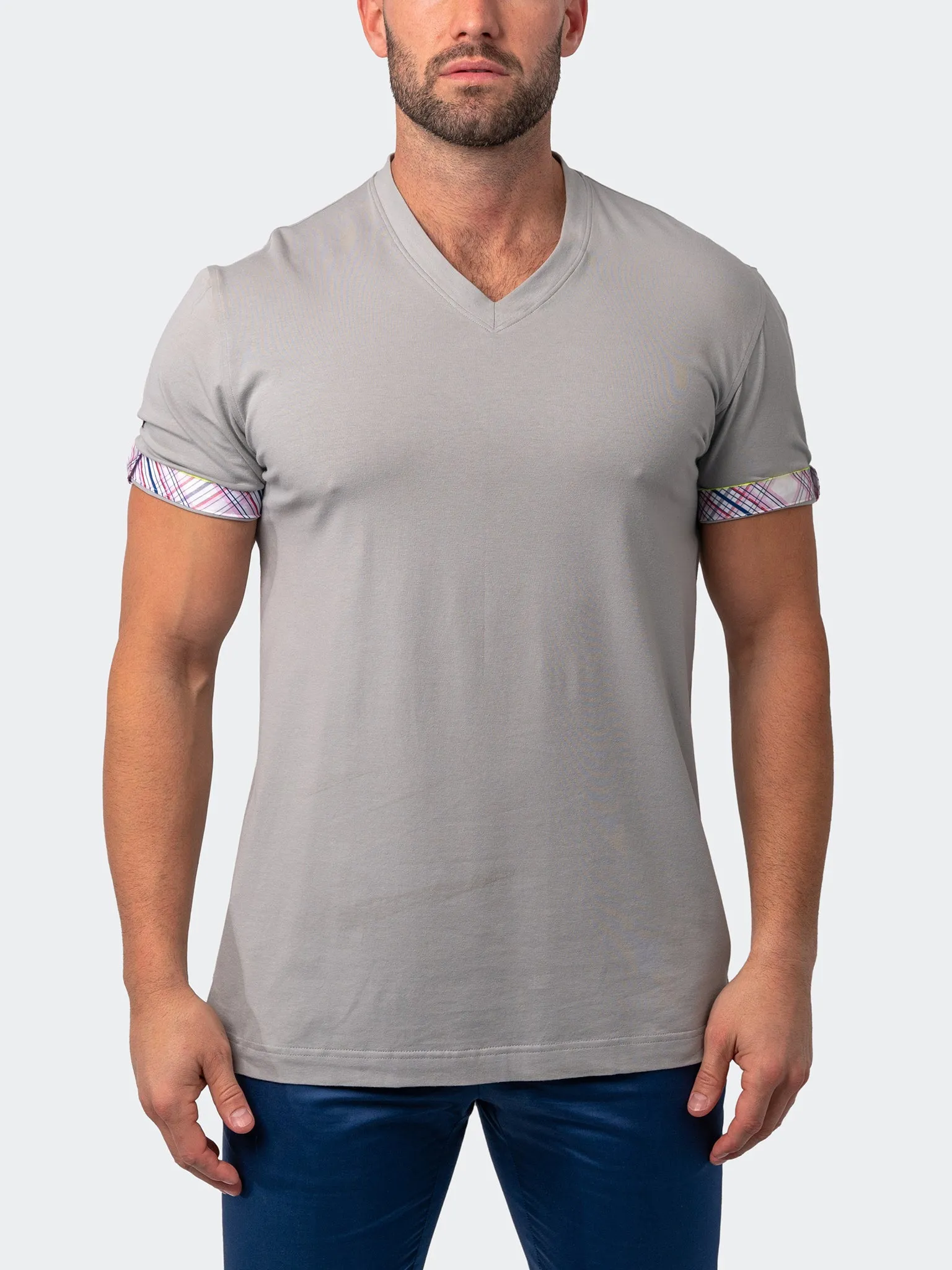 V-Neck Vivaldisolidhatch Grey