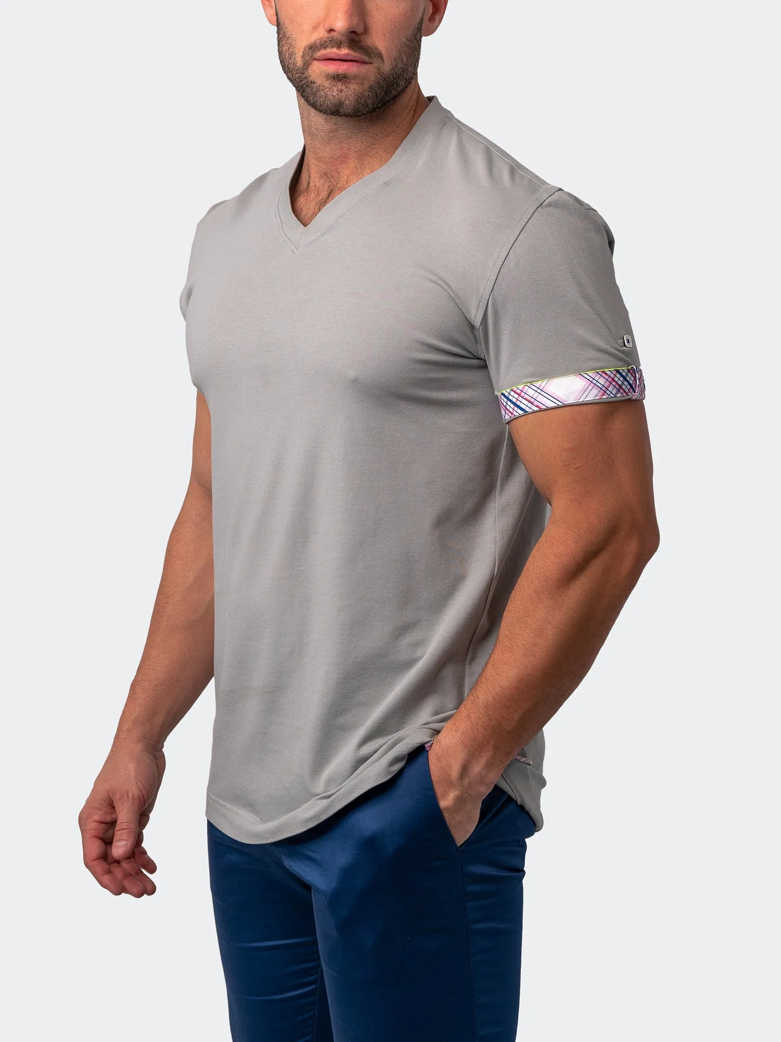 V-Neck Vivaldisolidhatch Grey