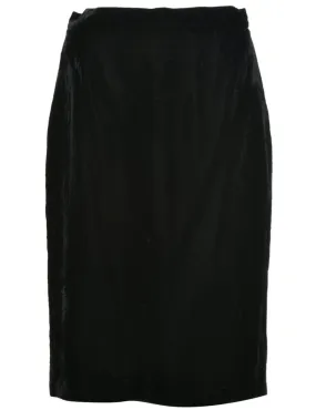 Velvet Black Pencil Skirt - S