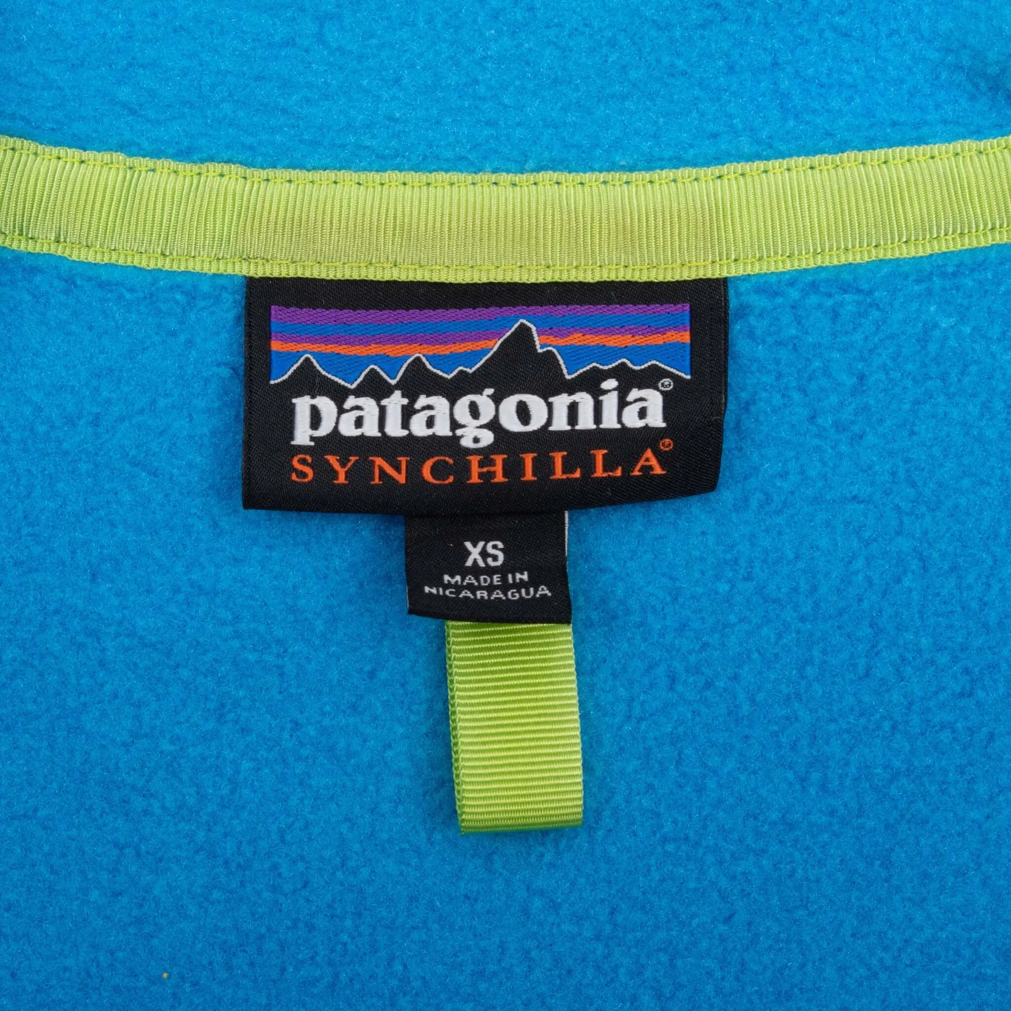 VINTAGE PATAGONIA BLUE SYNCHILLA SNAP T FLEECE PULLOVER JACKET 2000S XS