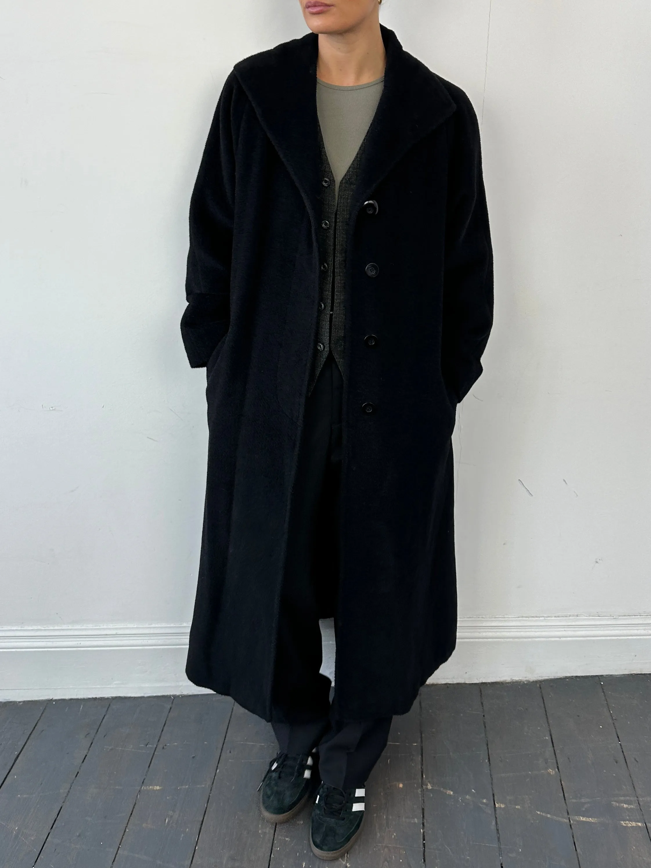 Vintage Wool Alpaca Single Breasted Floor Length Coat - M/L