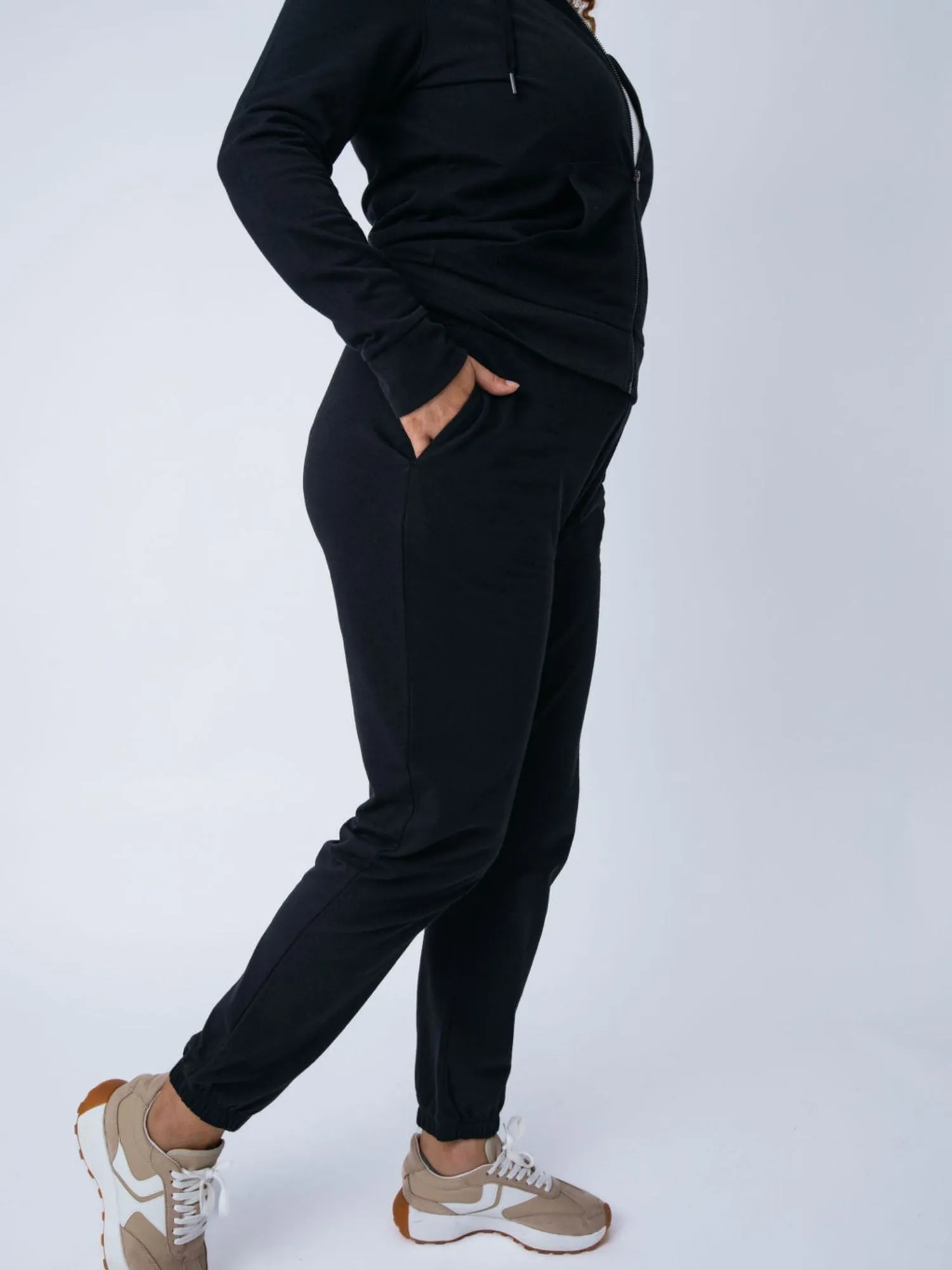 Women's Black Terry Jogger FINAL SALE