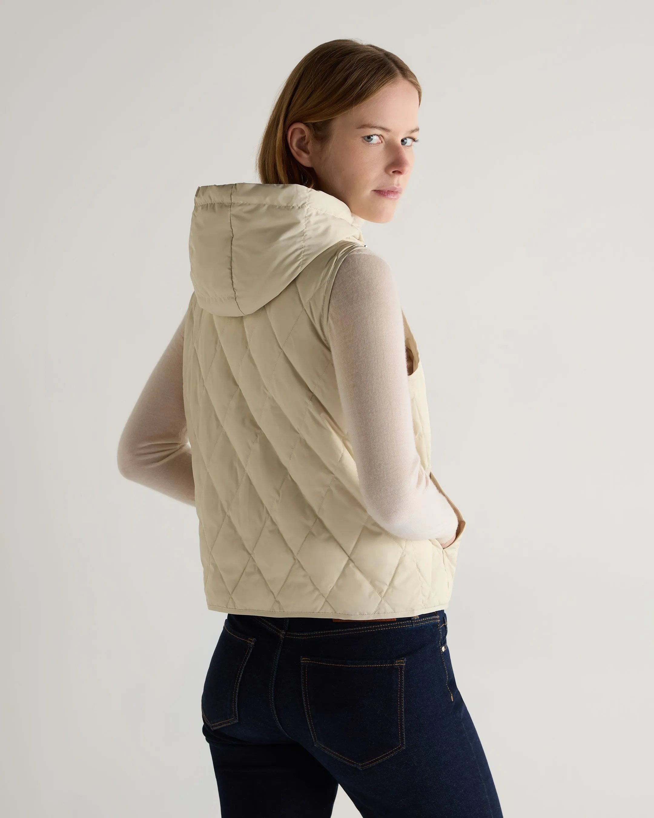 Women's Tara Down Gilet Cream White