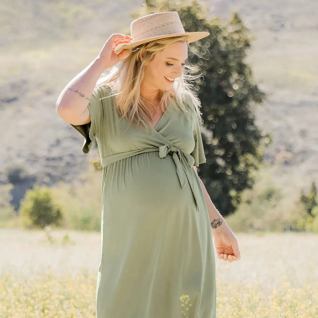 Wrap Maternity Maxi Dress | Rosemary